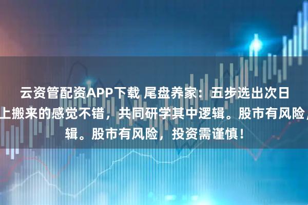 云资管配资APP下载 尾盘养家：五步选出次日容易涨停股网上搬来的感觉不错，共同研学其中逻辑。股市有风险，投资需谨慎！