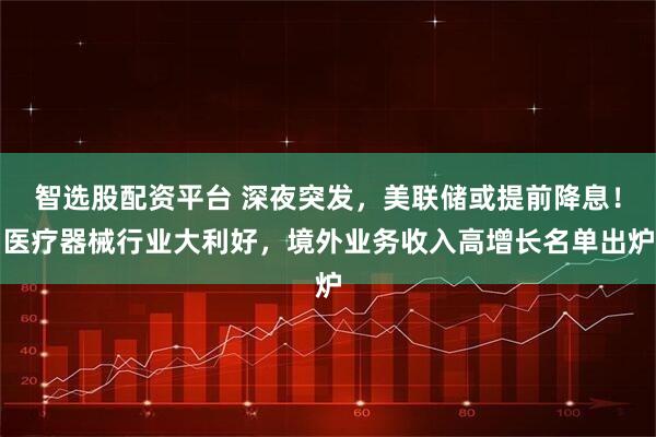 智选股配资平台 深夜突发，美联储或提前降息！医疗器械行业大利好，境外业务收入高增长名单出炉